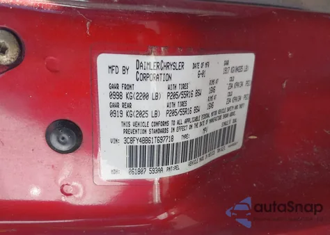 2001 Chrysler Pt Cruiser from USA, damaged, VIN 3C8FY4BB61T697718